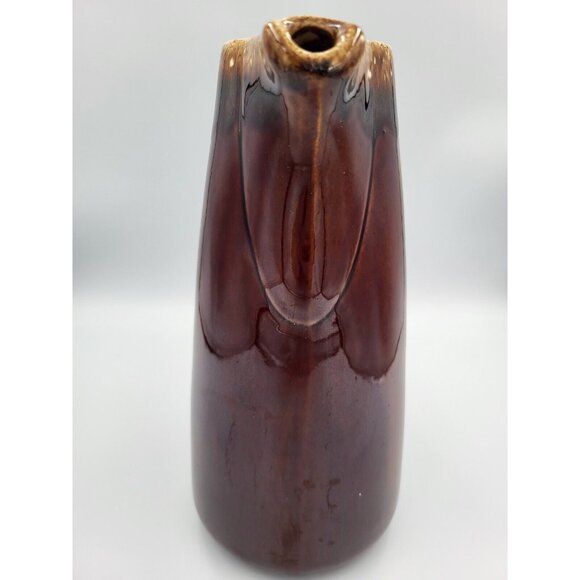 Vintage Hull USA Oven Proof Brown Drip Glaze Pottery Pitcher Jug W Handle & Pour - Picture 3 of 7